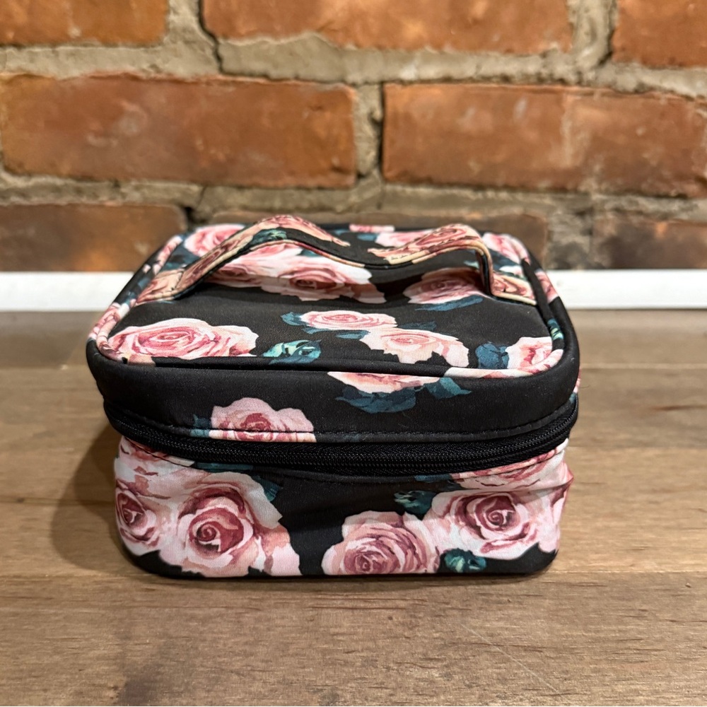 Marshalls Black and Pink Floral Makeup Bag